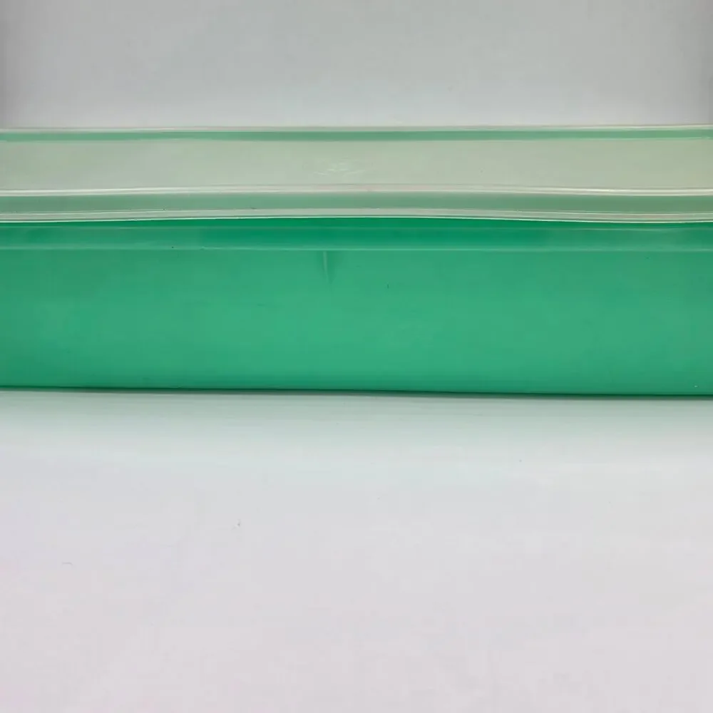 Tupperware Vintage Jadeite Green 3 Piece Celery Crisper #892-! Clear Lid #893-1